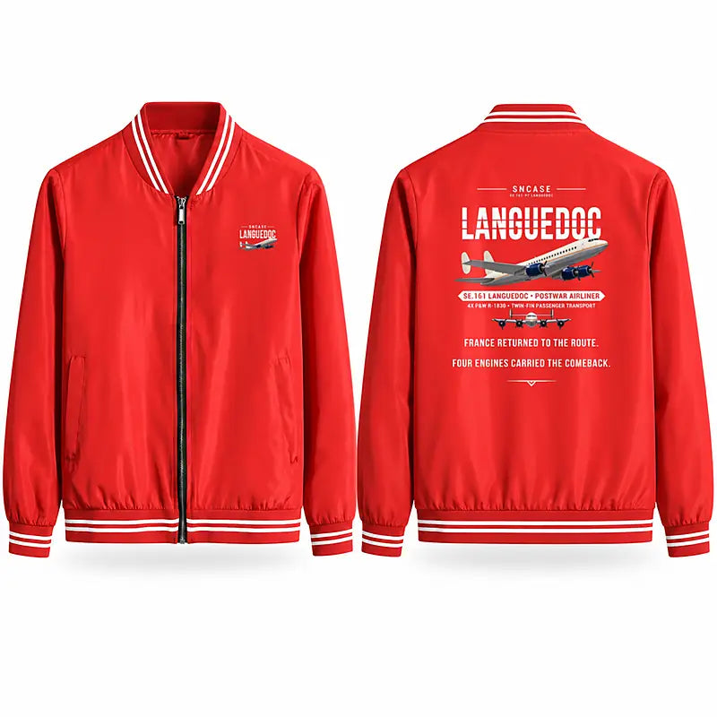 SNCASE SE.161-P7 Languedoc Stylish Jackets - Baseball Collar - Original - Red