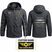 Thumbnail for SNCASE SE.161-P7 Languedoc Stylish Jackets - Hooded Windbreaker - Heritage + Name - Charcoal