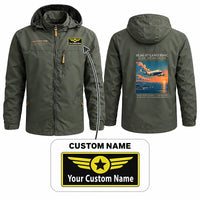 Thumbnail for SNCASE SE.161-P7 Languedoc Stylish Jackets - Hooded Windbreaker - Poster + Name - Olive Green