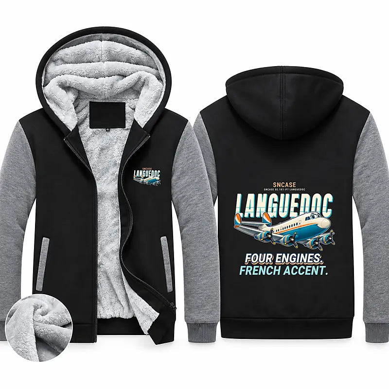 SNCASE SE.161-P7 Languedoc Zipped Sweatshirts - Cartoon - Black & Gray