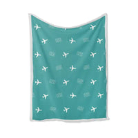 Thumbnail for Shannon Airport (SNN) Bedding Sets & Blankets - Blanket - Pattern - Turquoise