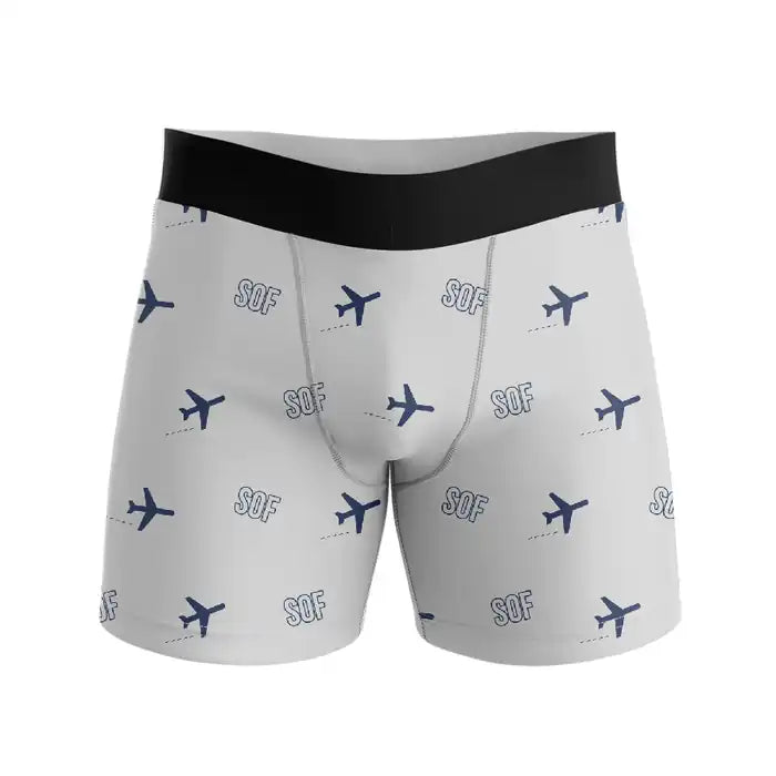 Vasil Levski Airport – Sofia (SOF) Men Boxers - Pattern - Light Gray