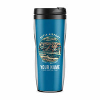 Thumbnail for Vasil Levski Airport – Sofia (SOF) Travel Mugs - Badge + Name - Plastic (No Holder) - Light Blue