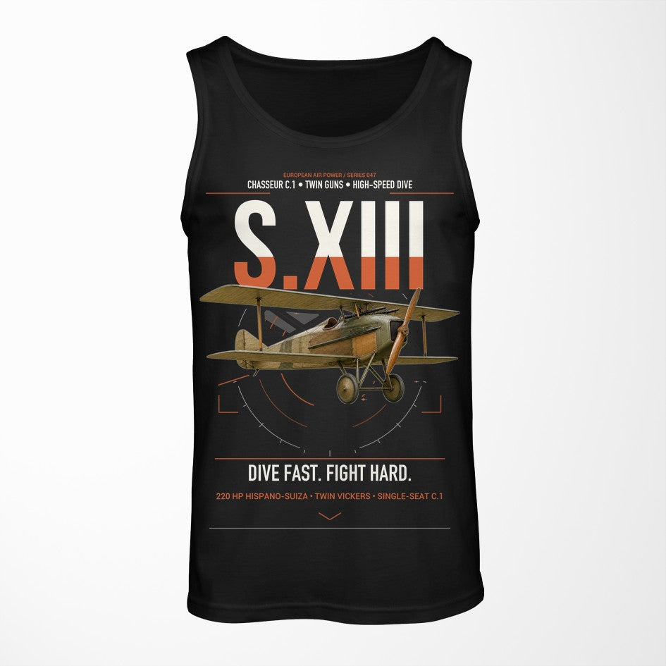 SPAD S.XIII C.1 design on black tank top