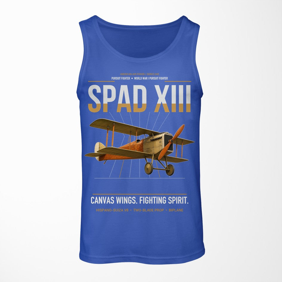 SPAD XIII design on blue tank top