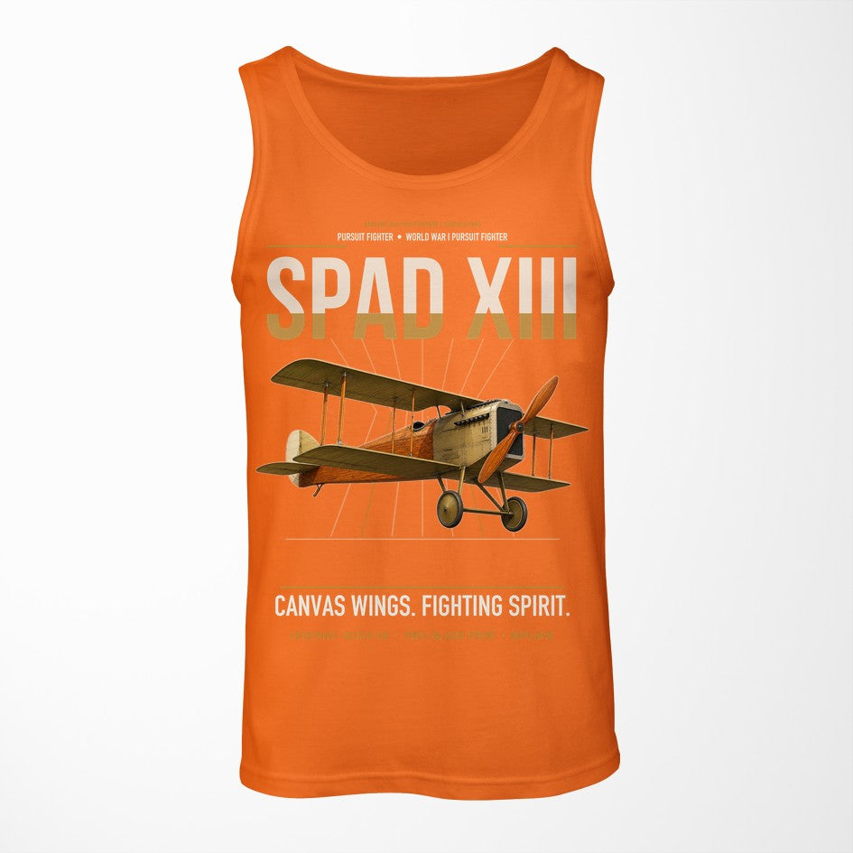 SPAD XIII design on orange tank top
