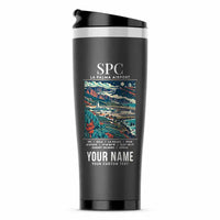 Thumbnail for La Palma Airport (SPC) Travel Mugs - Poster + Name - Stainless Steel (No Holder) - Gray