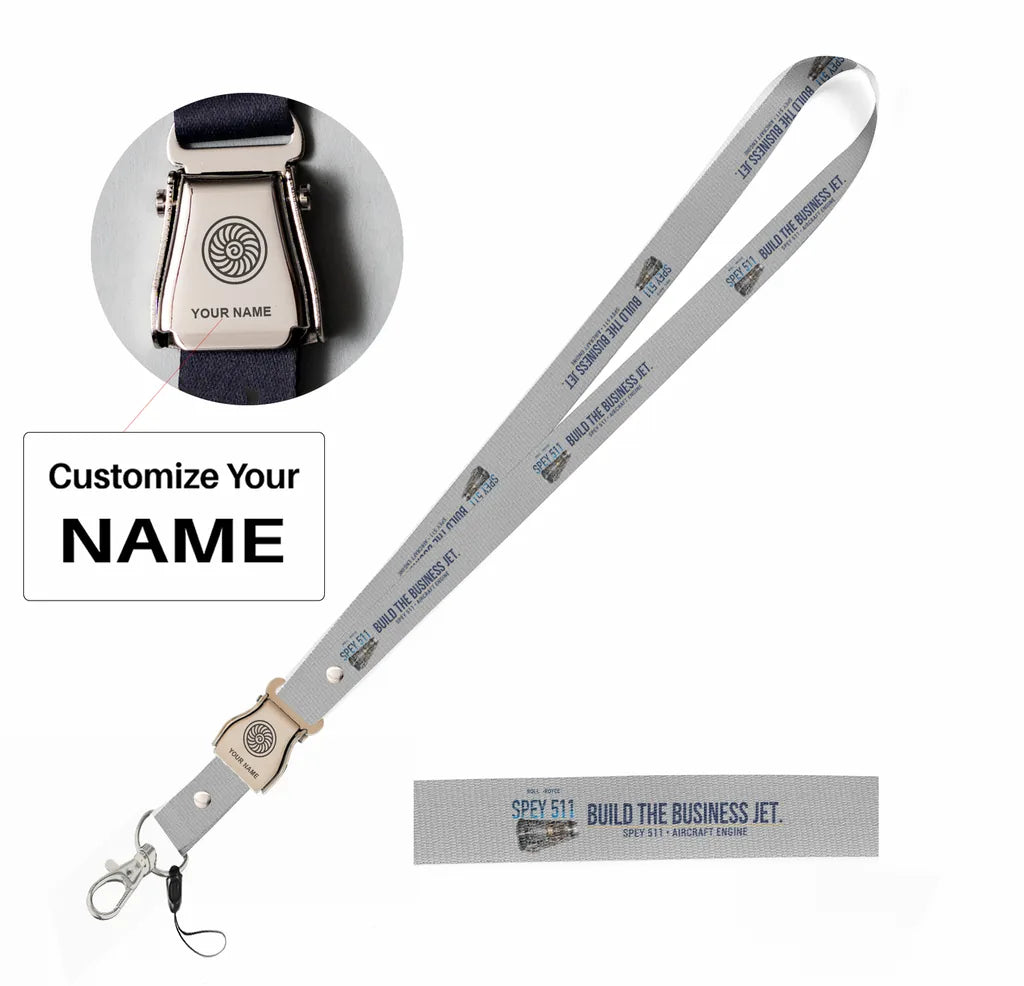 SPEY 511 seat belt lanyard - light gray with name