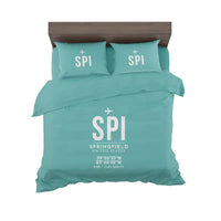 Thumbnail for Springfield Abraham Lincoln Capital Airport (SPI) Bedding Sets & Blankets - Bedding Set - ID Tag - Turquoise