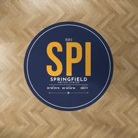 Thumbnail for Springfield Abraham Lincoln Capital Airport (SPI) Carpets - Carpet Round - ID Tag - Dark Blue