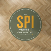 Thumbnail for Springfield Abraham Lincoln Capital Airport (SPI) Carpets - Carpet Round - ID Tag - Green Army