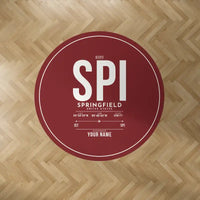 Thumbnail for Springfield Abraham Lincoln Capital Airport (SPI) Carpets - Carpet Round - ID Tag + Name - Dark Red