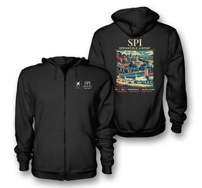 SPI - Poster - Zipped Hoodie - Black