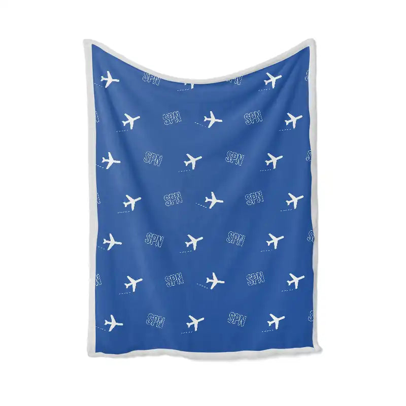 Francisco C. Ada Saipan International Airport (SPN) Bedding Sets & Blankets - Blanket - Pattern - Blue