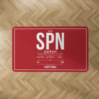 Thumbnail for Francisco C. Ada Saipan International Airport (SPN) Carpets - Carpet Rectangle - ID Tag + Name - Red