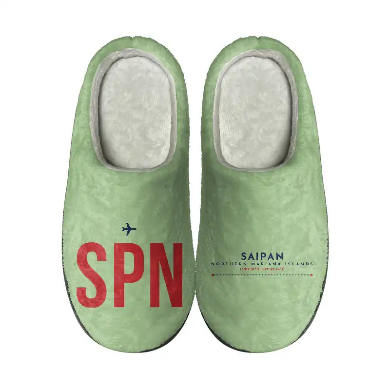 Francisco C. Ada Saipan International Airport (SPN) Slippers & Flip Flops - Slippers - Cotton - Code - Different - Light Green