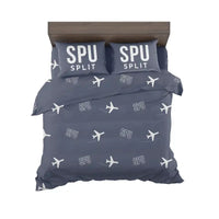 Thumbnail for Split Airport (SPU) Bedding Sets & Blankets - Bedding Set - Pattern - Navy Blue
