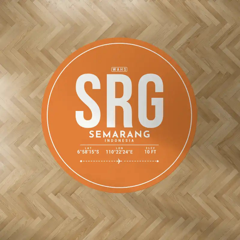 Achmad Yani International Airport (SRG) Carpets - Carpet Round - ID Tag - Orange