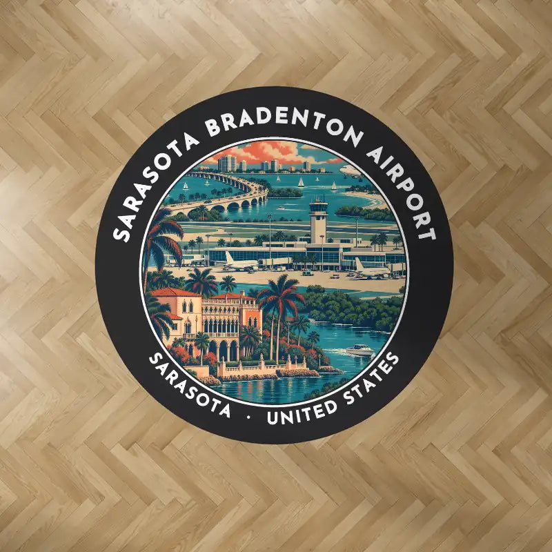 Sarasota Bradenton International Airport (SRQ) Carpets - Carpet Round - Badge - Black