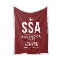 Thumbnail for Salvador - Deputado Luis Eduardo Magalhaes International Airport (SSA) Bedding Sets & Blankets - Blanket - ID Tag - Dark Red