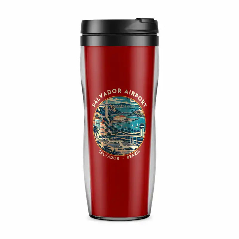 Salvador - Deputado Luis Eduardo Magalhaes International Airport (SSA) Travel Mugs - Badge - Plastic (No Holder) - Red