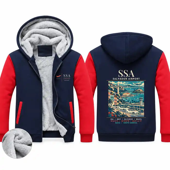 Salvador (SSA) Zipped Sweatshirts - Poster - Navy & Red
