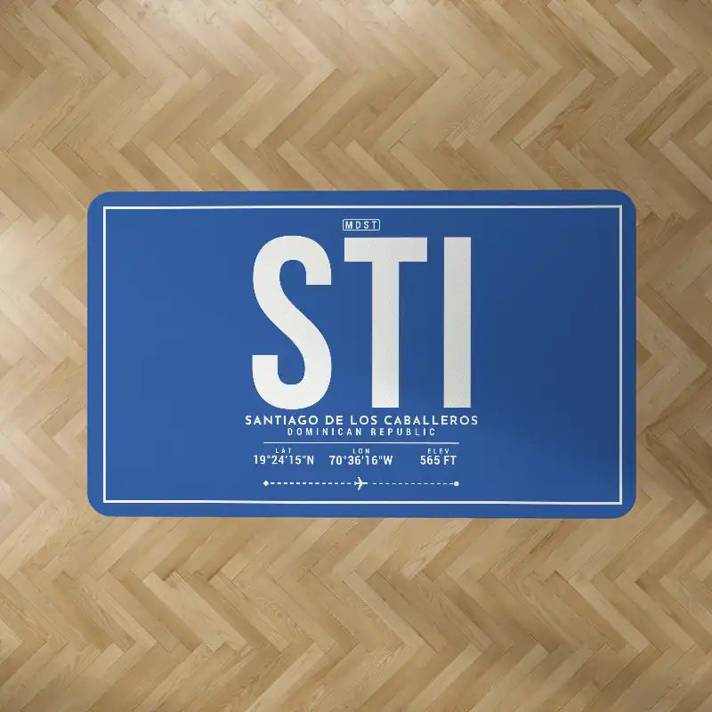 Santiago Cibao International Airport (STI) Carpets - Carpet Rectangle - ID Tag - Blue