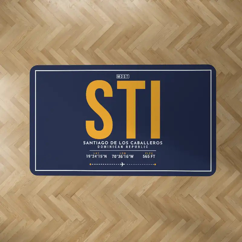 Santiago Cibao International Airport (STI) Carpets - Carpet Rectangle - ID Tag - Dark Blue