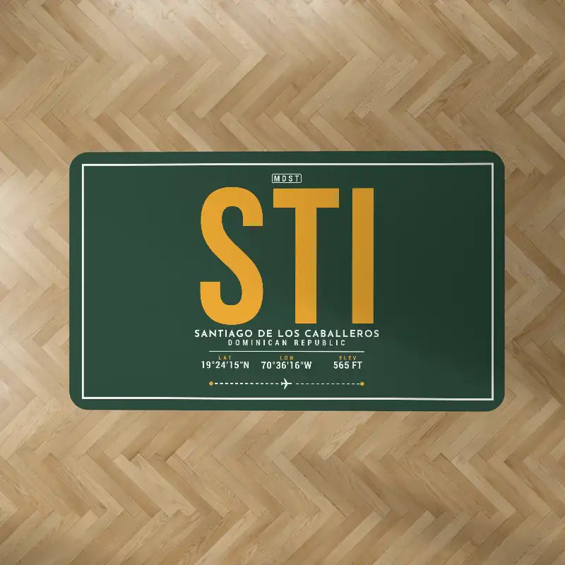 Santiago Cibao International Airport (STI) Carpets - Carpet Rectangle - ID Tag - Dark Green