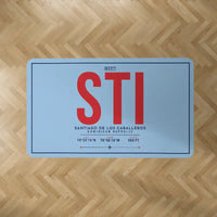 Thumbnail for Santiago Cibao International Airport (STI) Carpets - Carpet Rectangle - ID Tag - Light Blue