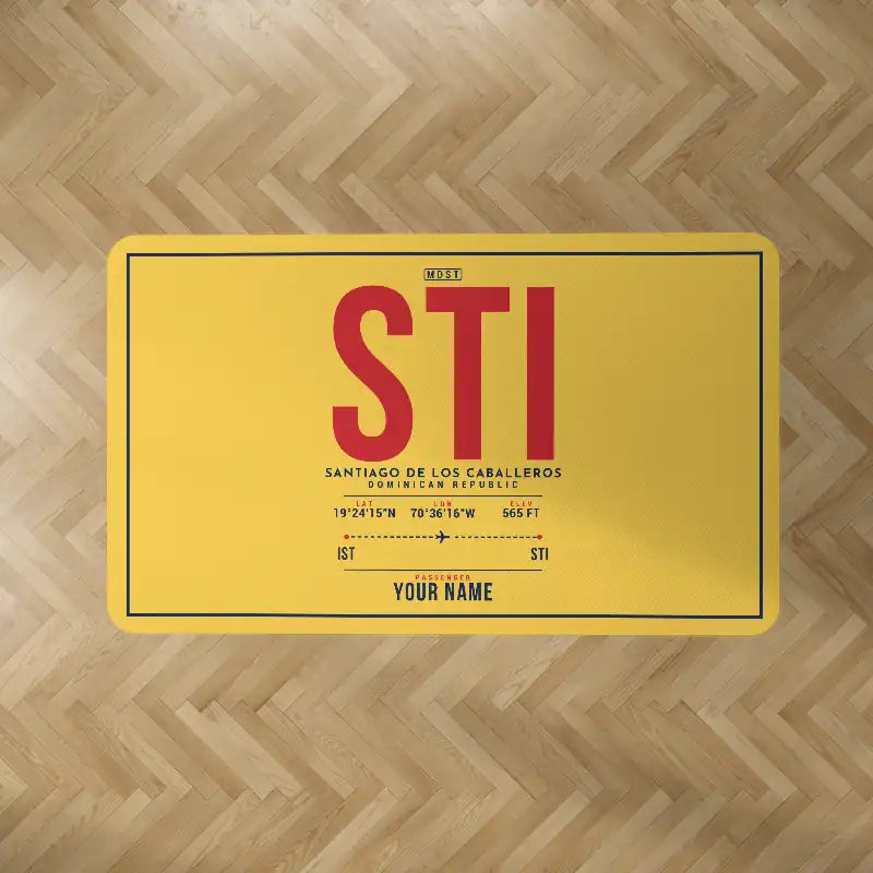 Santiago Cibao International Airport (STI) Carpets - Carpet Rectangle - ID Tag + Name - Yellow