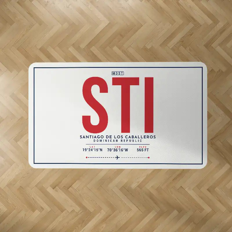 Santiago Cibao International Airport (STI) Carpets - Carpet Rectangle - ID Tag - White