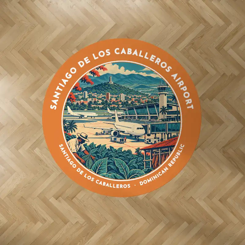 Santiago Cibao International Airport (STI) Carpets - Carpet Round - Badge - Orange