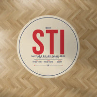 Thumbnail for Santiago Cibao International Airport (STI) Carpets - Carpet Round - ID Tag - Beige