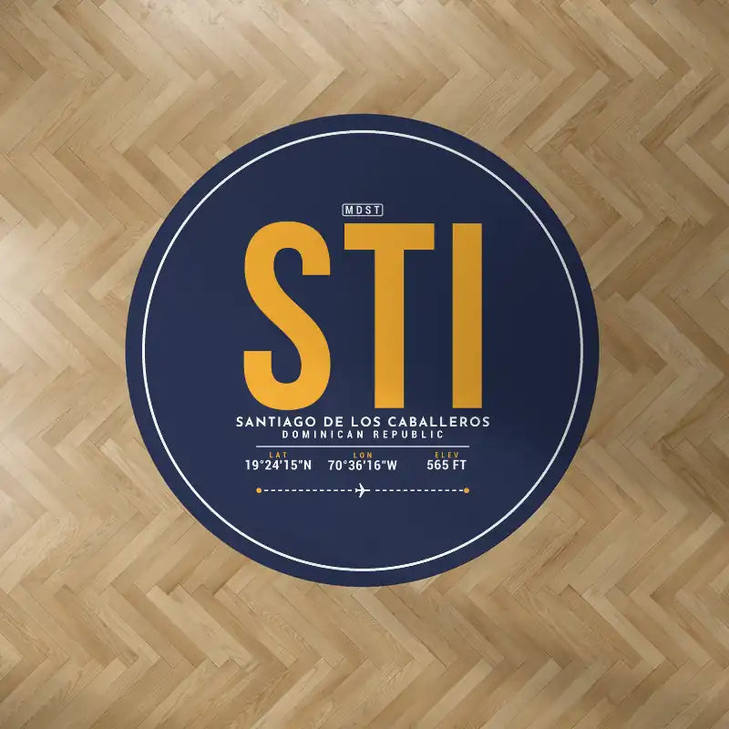 Santiago Cibao International Airport (STI) Carpets - Carpet Round - ID Tag - Dark Blue