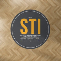 Thumbnail for Santiago Cibao International Airport (STI) Carpets - Carpet Round - ID Tag - Dark Gray