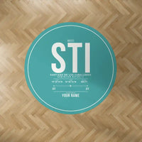 Thumbnail for Santiago Cibao International Airport (STI) Carpets - Carpet Round - ID Tag + Name - Turquoise
