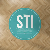 Thumbnail for Santiago Cibao International Airport (STI) Carpets - Carpet Round - ID Tag - Turquoise