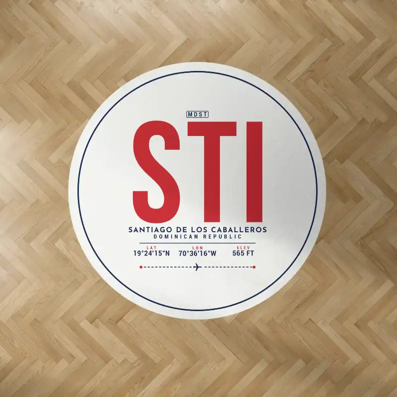 Santiago Cibao International Airport (STI) Carpets - Carpet Round - ID Tag - White