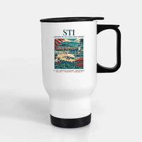 Thumbnail for Santiago Cibao International Airport (STI) Travel Mugs - Poster - Stainless Steel with Holder - White