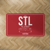 Thumbnail for St. Louis Lambert International Airport (STL) Carpets - Carpet Rectangle - ID Tag + Name - Red