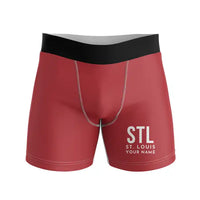 Thumbnail for St. Louis Lambert International Airport (STL) Men Boxers - Code + Name - Red