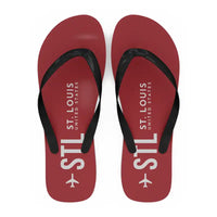 Thumbnail for St. Louis Lambert International Airport (STL) Slippers & Flip Flops - Slippers - Flip Flops - Code - Red