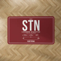Thumbnail for London Stansted Airport (STN) Carpets - Carpet Rectangle - ID Tag + Name - Dark Red