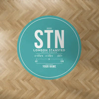 Thumbnail for London Stansted Airport (STN) Carpets - Carpet Round - ID Tag + Name - Turquoise