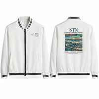 Thumbnail for London Stansted Airport (STN) Stylish Jackets - Baseball Collar - Poster - White