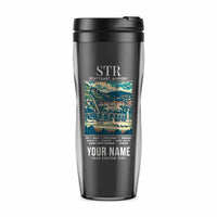 Thumbnail for Stuttgart Airport (STR) Travel Mugs - Poster + Name - Plastic (No Holder) - Gray