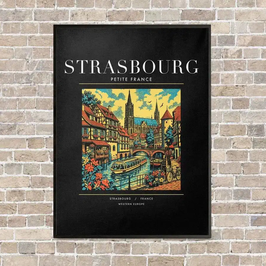 STRASBOURG - Poster - Canvas Framed - Black