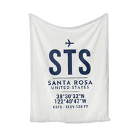 Thumbnail for Charles M. Schulz–Sonoma County Airport Santa Rosa (STS) Bedding Sets & Blankets - Blanket - ID Tag - White
