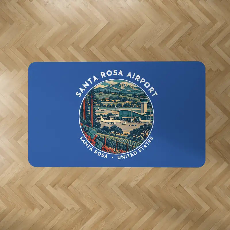 Charles M. Schulz–Sonoma County Airport Santa Rosa (STS) Carpets - Carpet Rectangle - Badge - Blue
